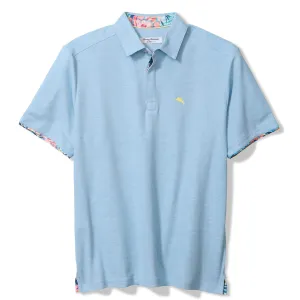 Tommy Bahama Men's IslandZone Positano Palms Five O'Clock Polo Shirt - Vacation Blue Heather Tommy Bahama Clothing