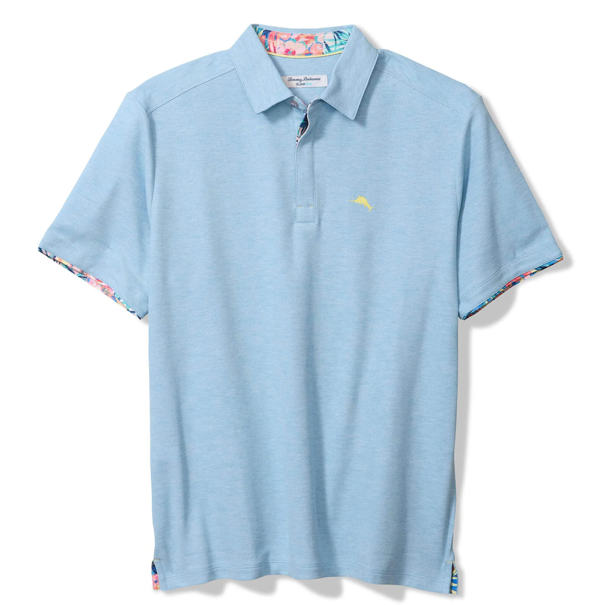 Tommy Bahama Men's IslandZone Positano Palms Five O'Clock Polo Shirt - Vacation Blue Heather Tommy Bahama Clothing