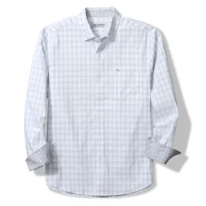 Tommy Bahama Men's IslandZone Sarasota Stretch Nuevo Check Sport Shirt - Fog Grey Tommy Bahama Clothing