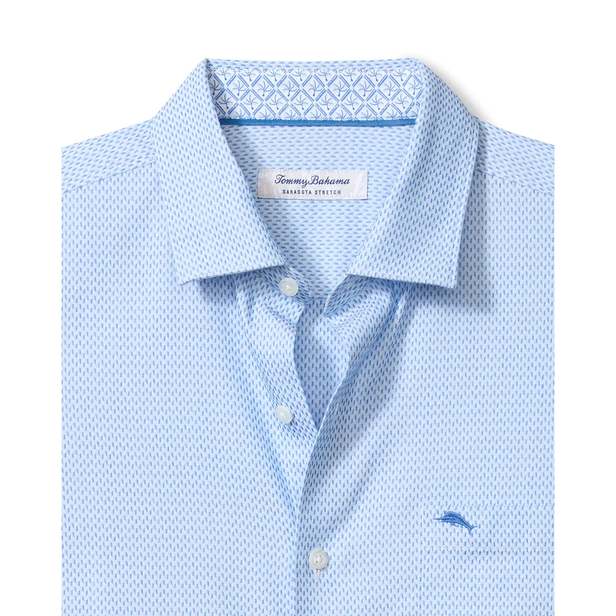 Tommy Bahama Men's IslandZone Sarasota Stretch Ventura Coast Sport Shirt - Vacation Blue Mens Tommy Bahama
