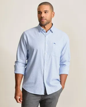 Tommy Bahama Men's IslandZone Sarasota Stretch Ventura Coast Sport Shirt - Vacation Blue Mens Tommy Bahama