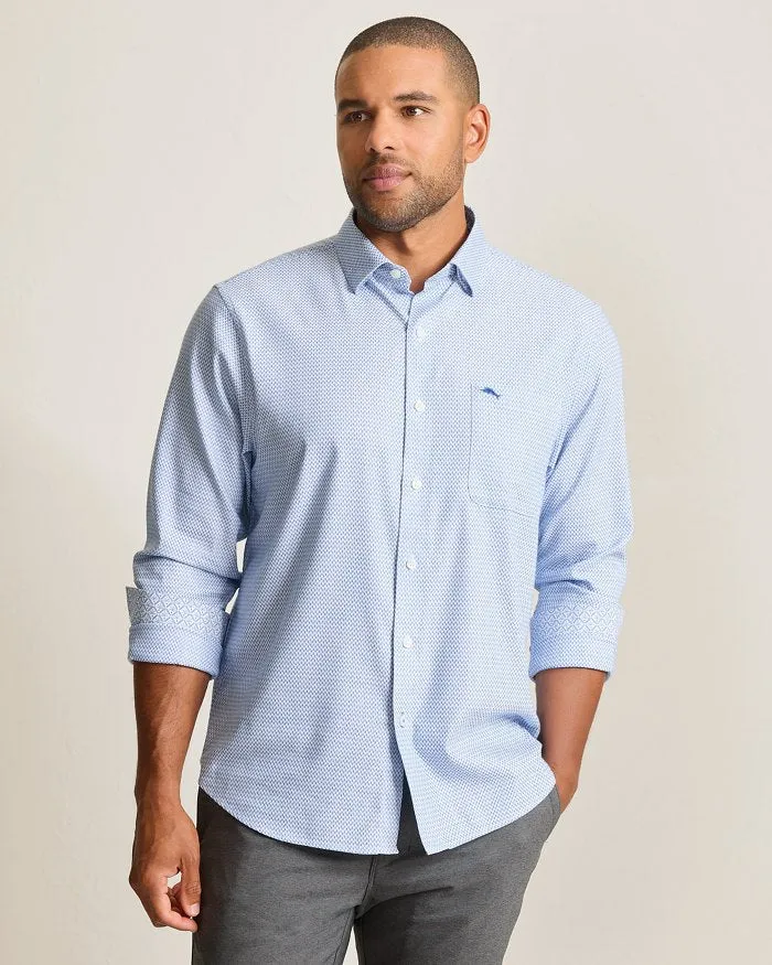 Tommy Bahama Men's IslandZone Sarasota Stretch Ventura Coast Sport Shirt - Vacation Blue Mens Tommy Bahama
