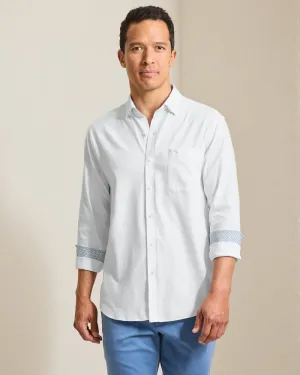 Tommy Bahama Men's IslandZone Sarasota Stretch Ventura Coast Sport Shirt - White Mens Tommy Bahama