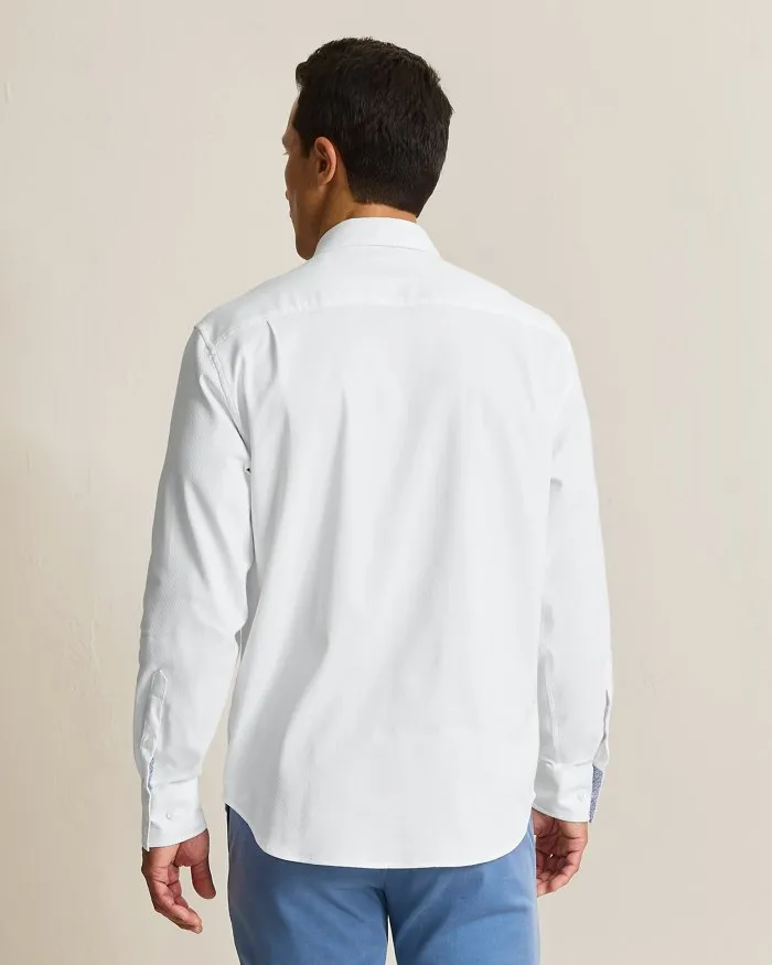 Tommy Bahama Men's IslandZone Sarasota Stretch Ventura Coast Sport Shirt - White Mens Tommy Bahama