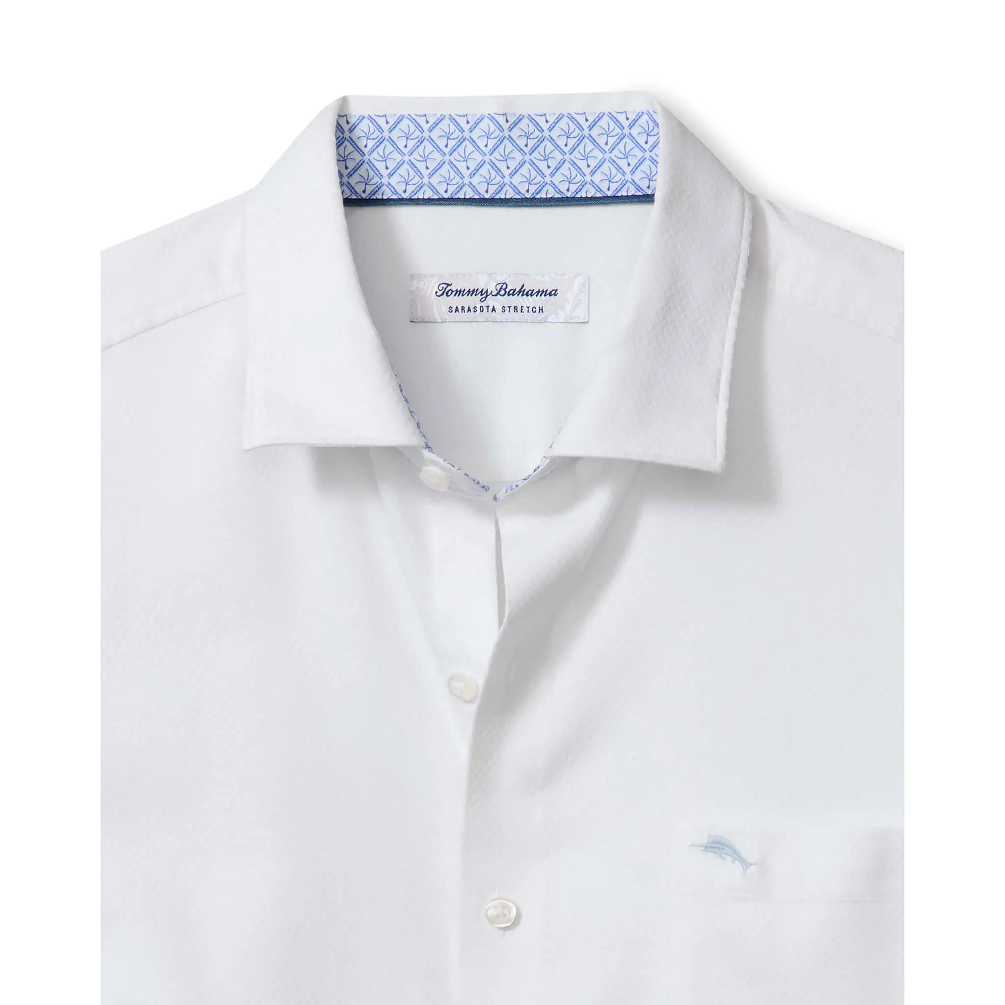 Tommy Bahama Men's IslandZone Sarasota Stretch Ventura Coast Sport Shirt - White Mens Tommy Bahama