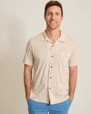 Tommy Bahama Men's IslandZone Vista Mar Leaf It To Me Camp Shirt - Khaki Sands Tommy Bahama Clothing
