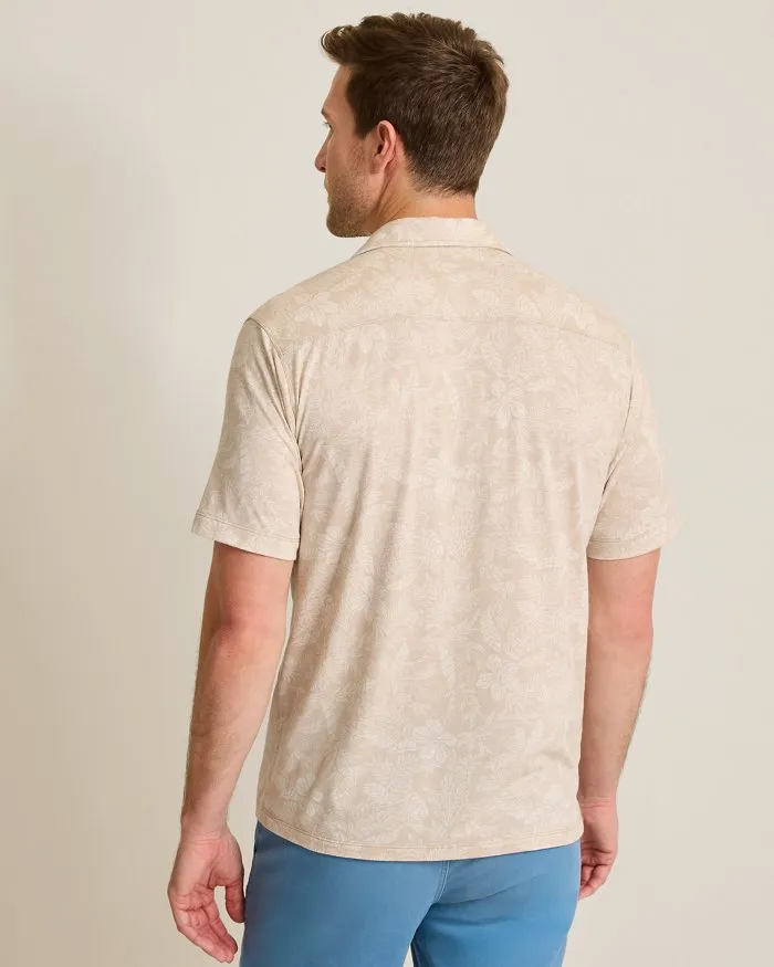 Tommy Bahama Men's IslandZone Vista Mar Leaf It To Me Camp Shirt - Khaki Sands Tommy Bahama Clothing