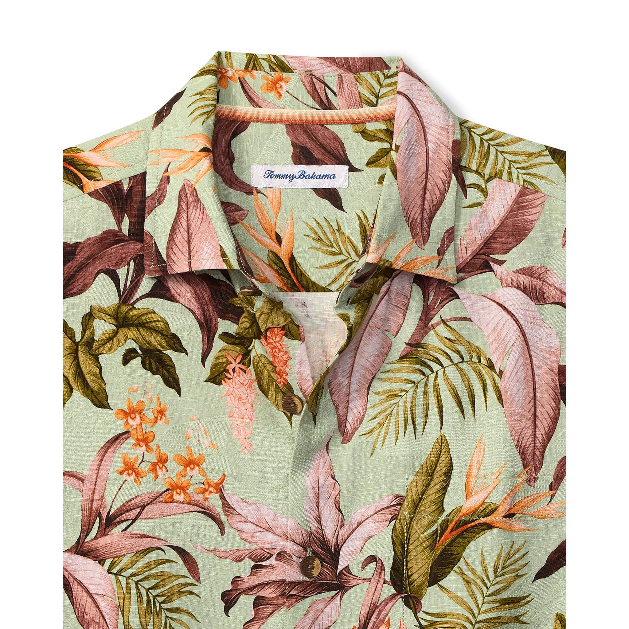 Tommy Bahama Men's Jaded Blooms Silk Camp Shirt - Misty Jade Mens Tommy Bahama