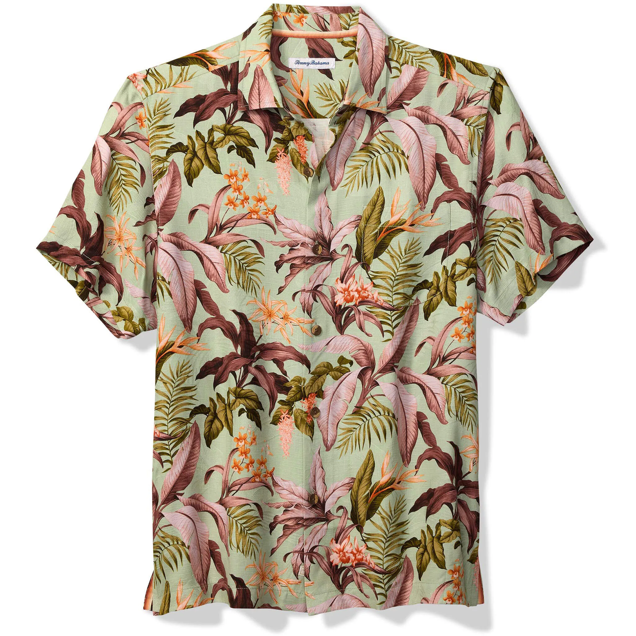 Tommy Bahama Men's Jaded Blooms Silk Camp Shirt - Misty Jade Mens Tommy Bahama
