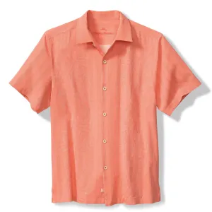 Tommy Bahama Men's Maui Border Silk Camp Shirt - Bright Peach Mens Tommy Bahama