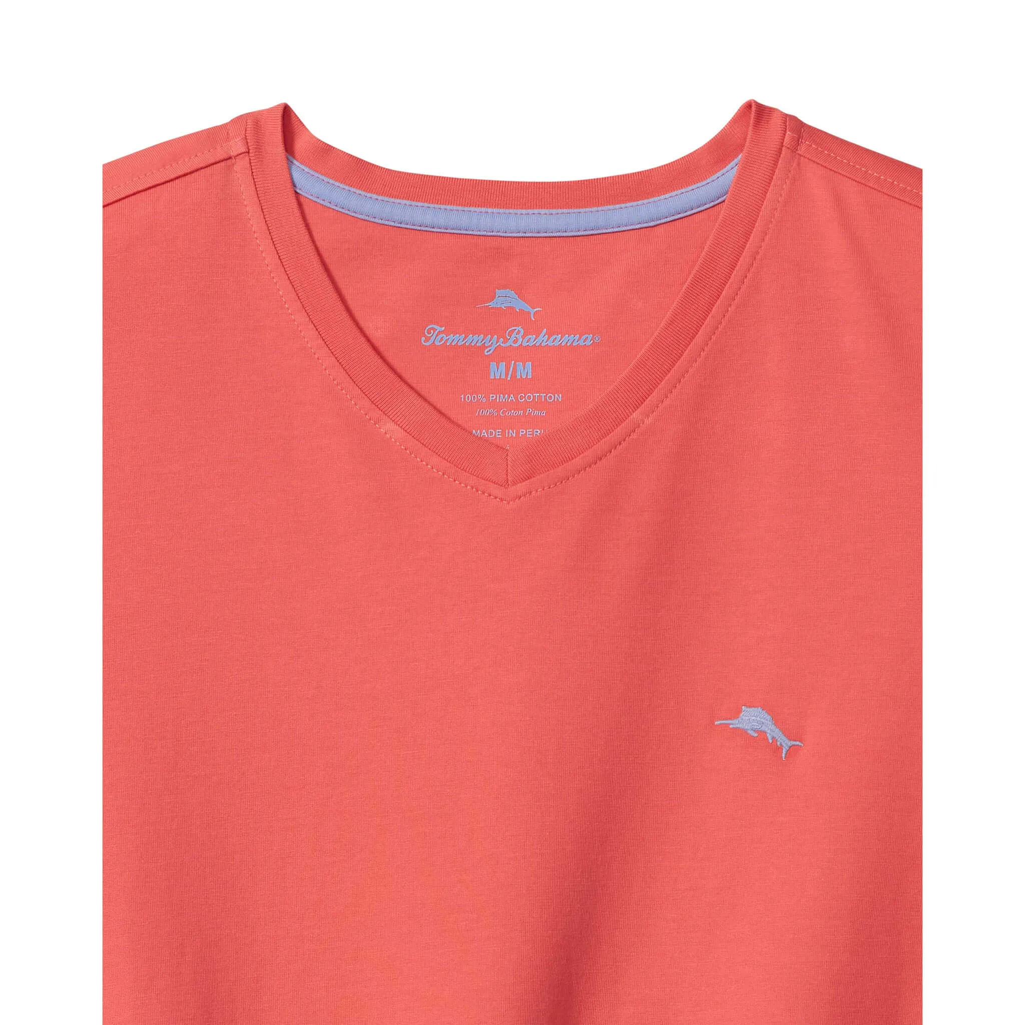 Tommy Bahama Men's New Bali Skyline V-Neck T-Shirt - Dubarry Coral Mens Tommy Bahama