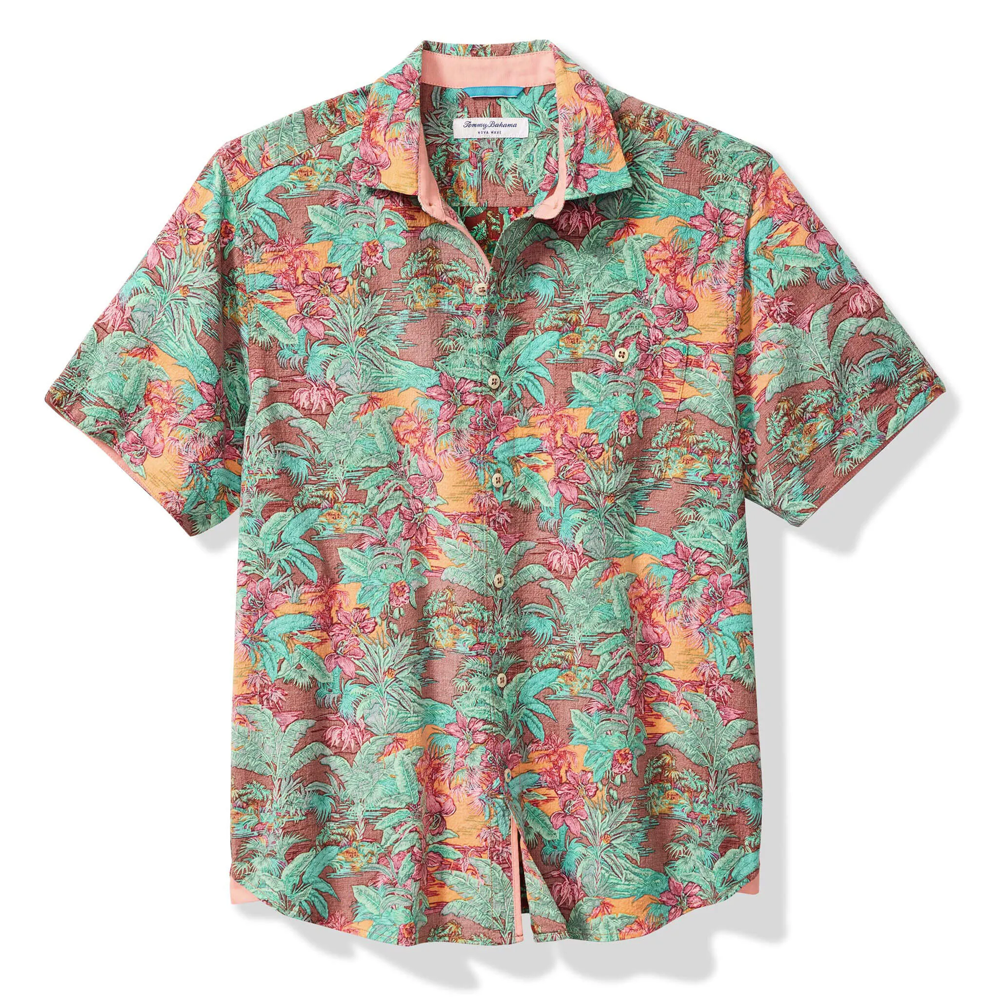 Tommy Bahama Men's Nova Wave Retro Vibes Camp Shirt - Dark Terra Cotta Mens Tommy Bahama
