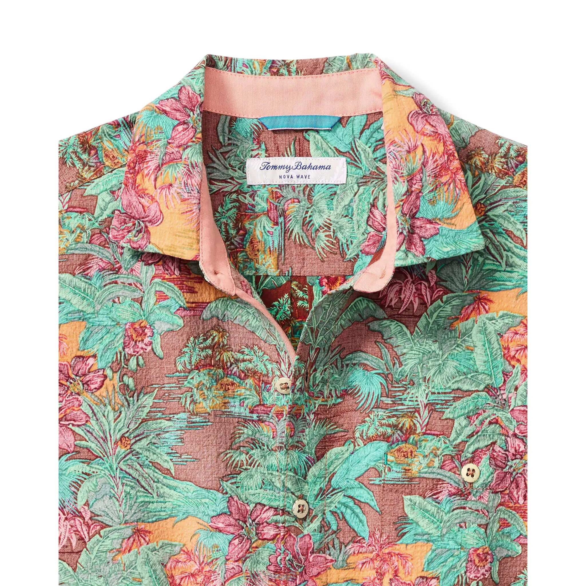 Tommy Bahama Men's Nova Wave Retro Vibes Camp Shirt - Dark Terra Cotta Mens Tommy Bahama