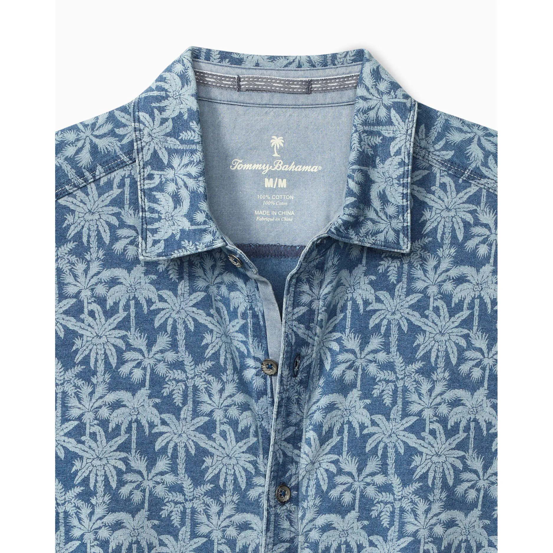 Tommy Bahama Men's Palm Grotto Camp Shirt - Faded Indigo Mens Tommy Bahama