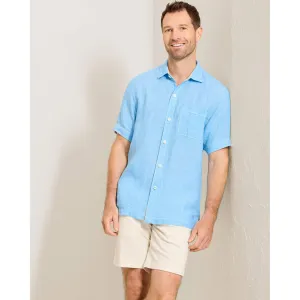 Tommy Bahama Men's Paradise Breezer Short Sleeve Linen Camp Shirt - Glass Bead Blue Tommy Bahama Clothing