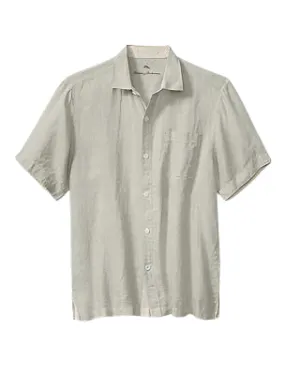 Tommy Bahama Men's Paradise Breezer Short Sleeve Linen Camp Shirt - Natural Mens Tommy Bahama