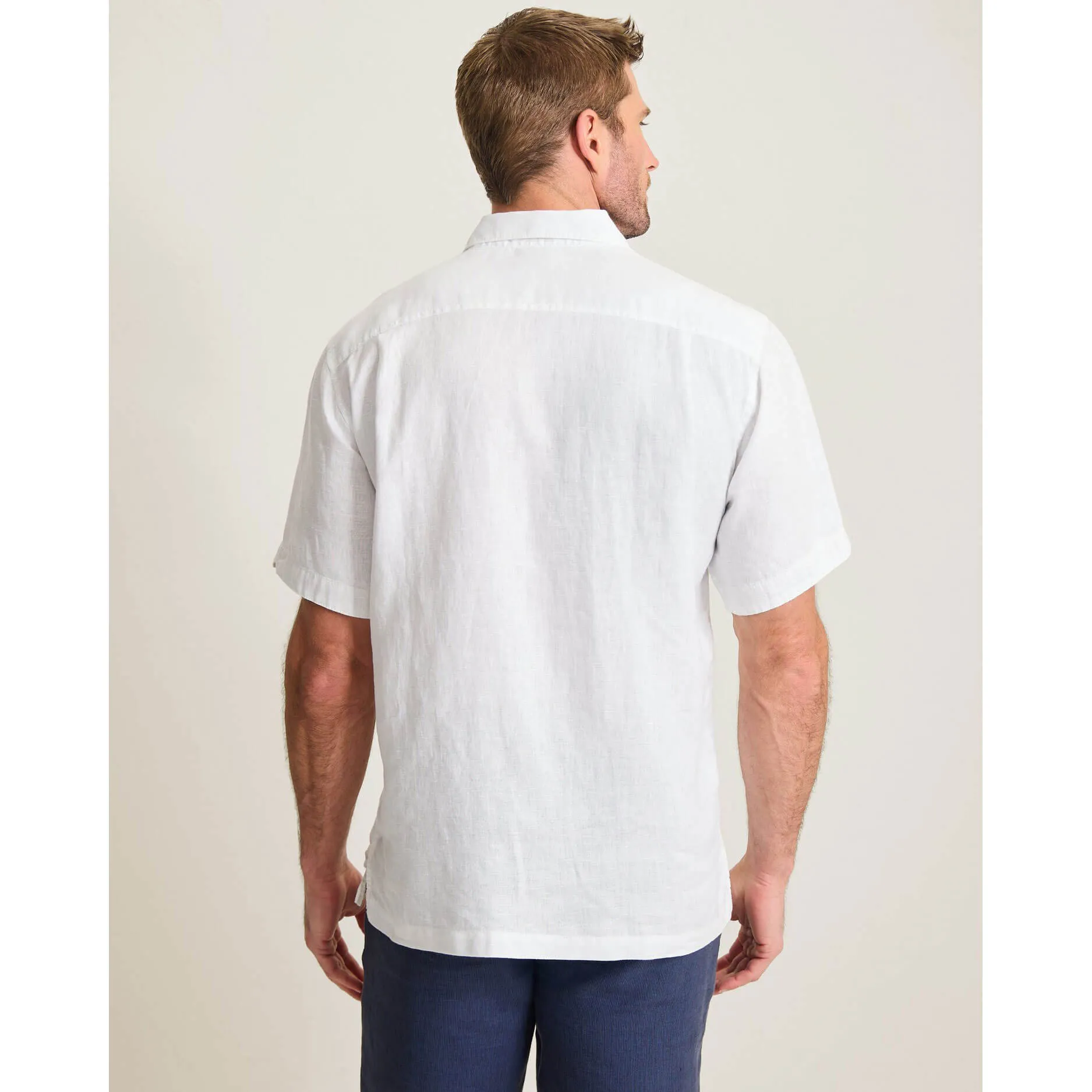 Tommy Bahama Men's Paradise Breezer Short Sleeve Linen Camp Shirt - White Mens Tommy Bahama