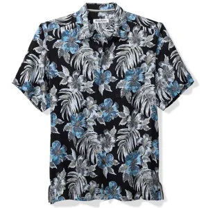 Tommy Bahama Men's Ravello Blooms Silk Camp Shirt - Matte Black Mens Tommy Bahama