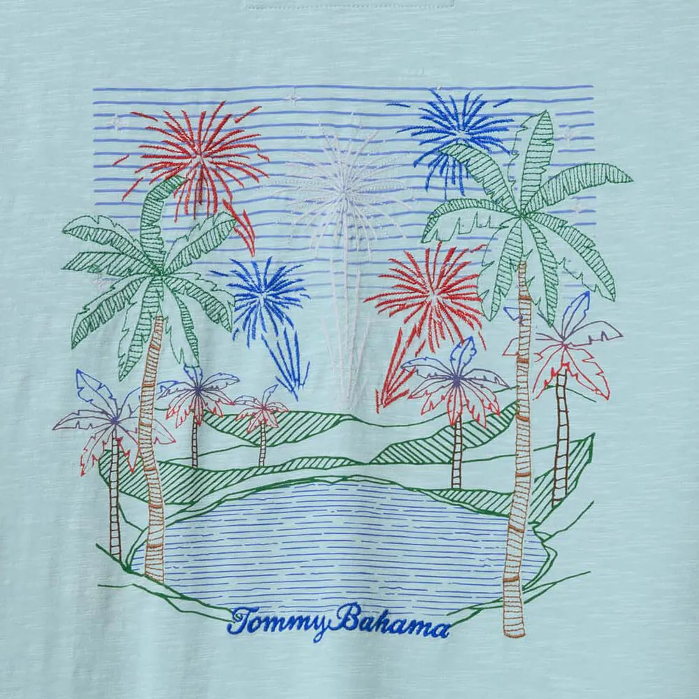 Tommy Bahama Men's Red White And Bloom Lux Long Sleeve T-Shirt - Blue Whisper Tommy Bahama Clothing