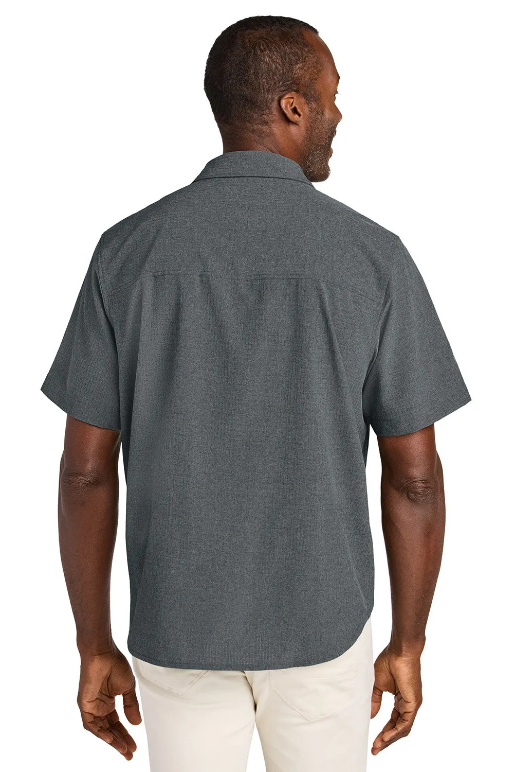 Tommy Bahama Mens Sandy Point Moisture Wicking Short Sleeve Button Down Shirt w/ Pocket - Coal Grey