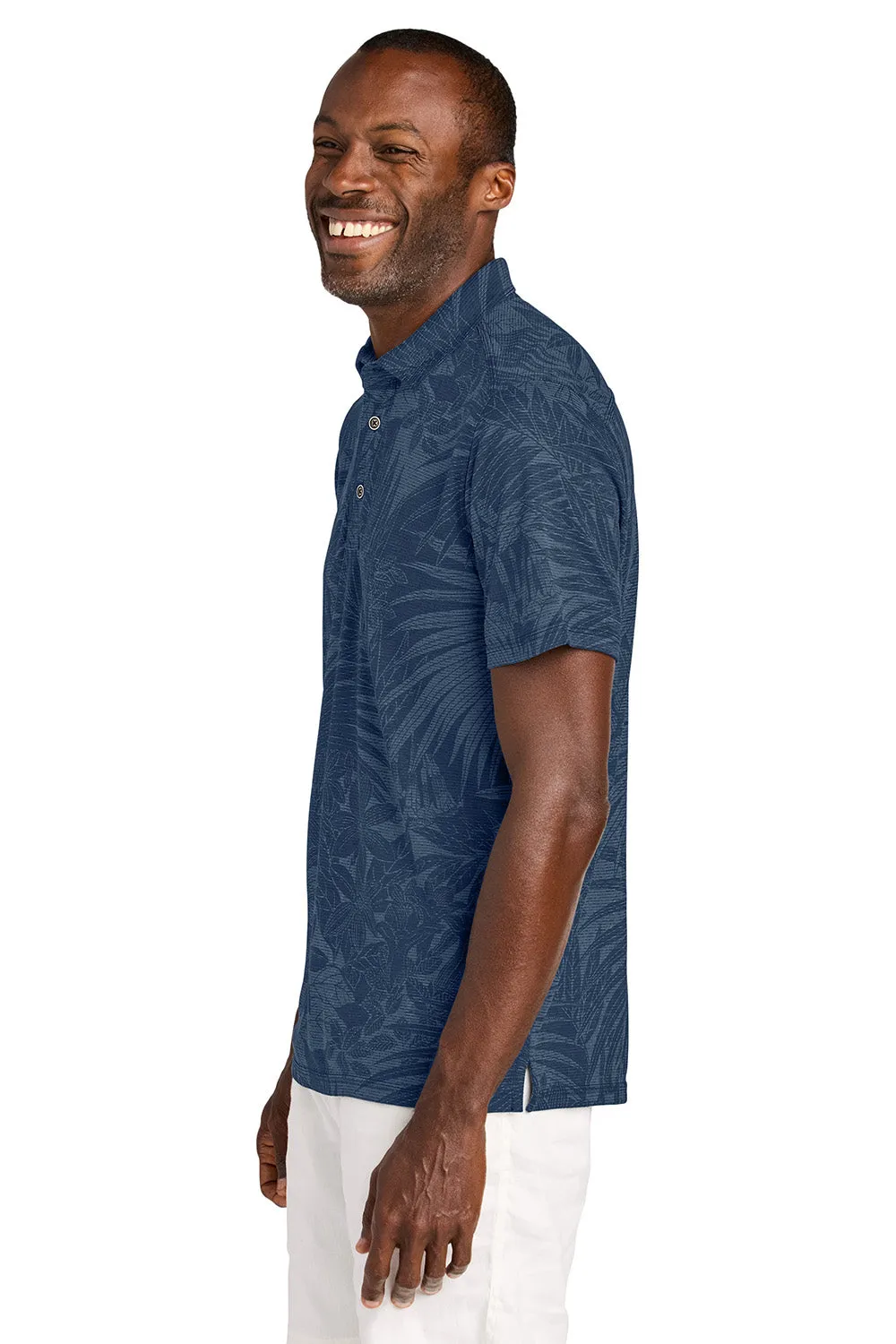 Tommy Bahama Mens Santiago Paradise Moisture Wicking Short Sleeve Polo Shirt - Blue Note