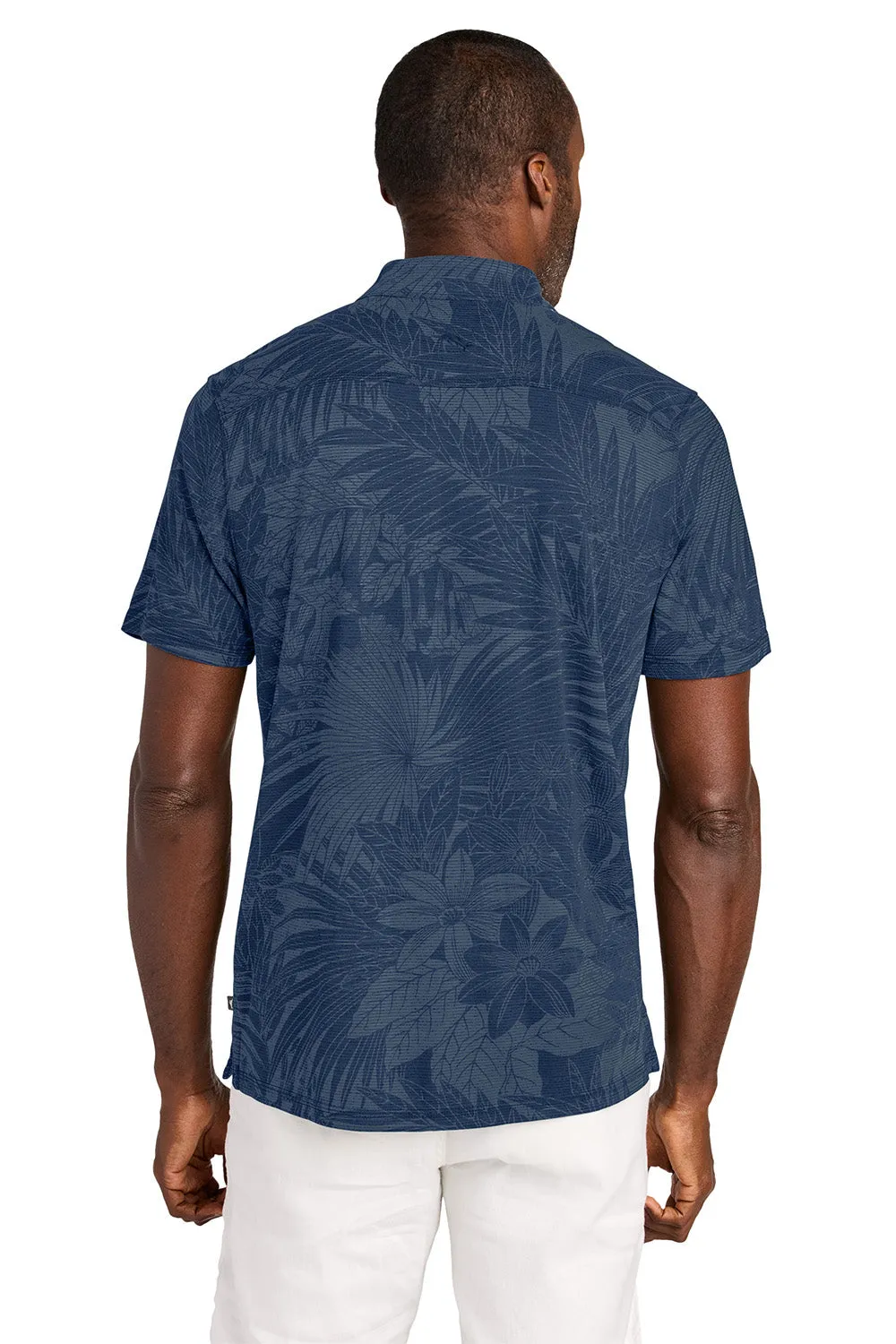 Tommy Bahama Mens Santiago Paradise Moisture Wicking Short Sleeve Polo Shirt - Blue Note