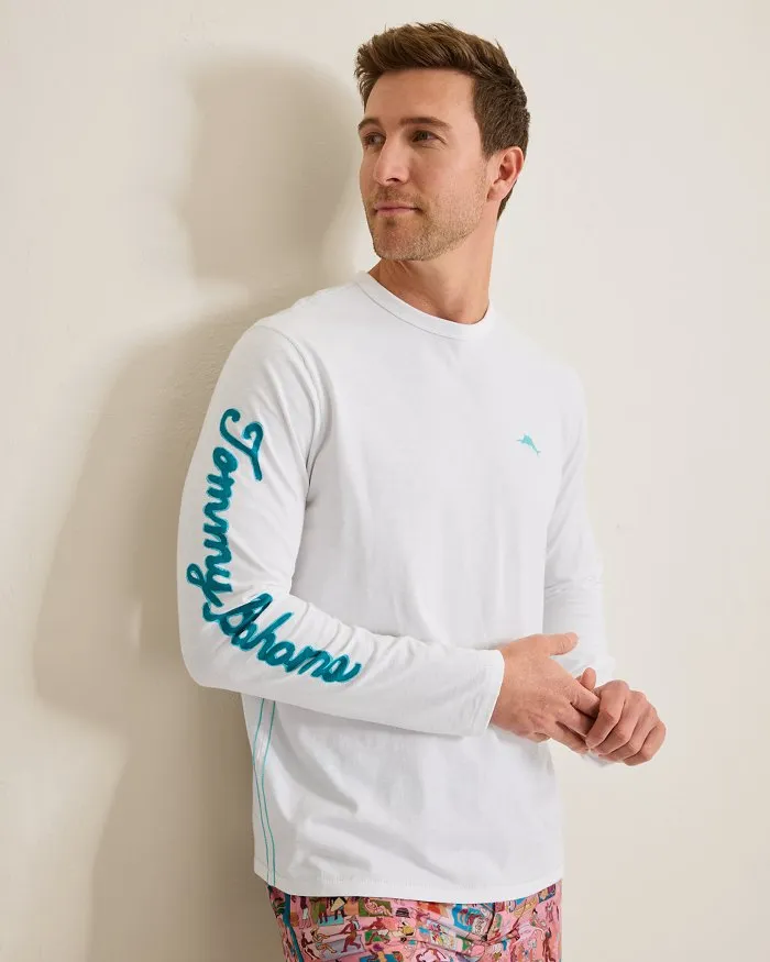 Tommy Bahama Men's Scenic To Believe It Lux Long Sleeve T-Shirt - White Tommy Bahama Clothing