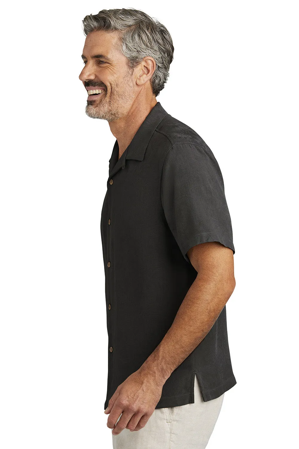 Tommy Bahama Mens Tropic Isles Short Sleeve Button Down Shirt - Black