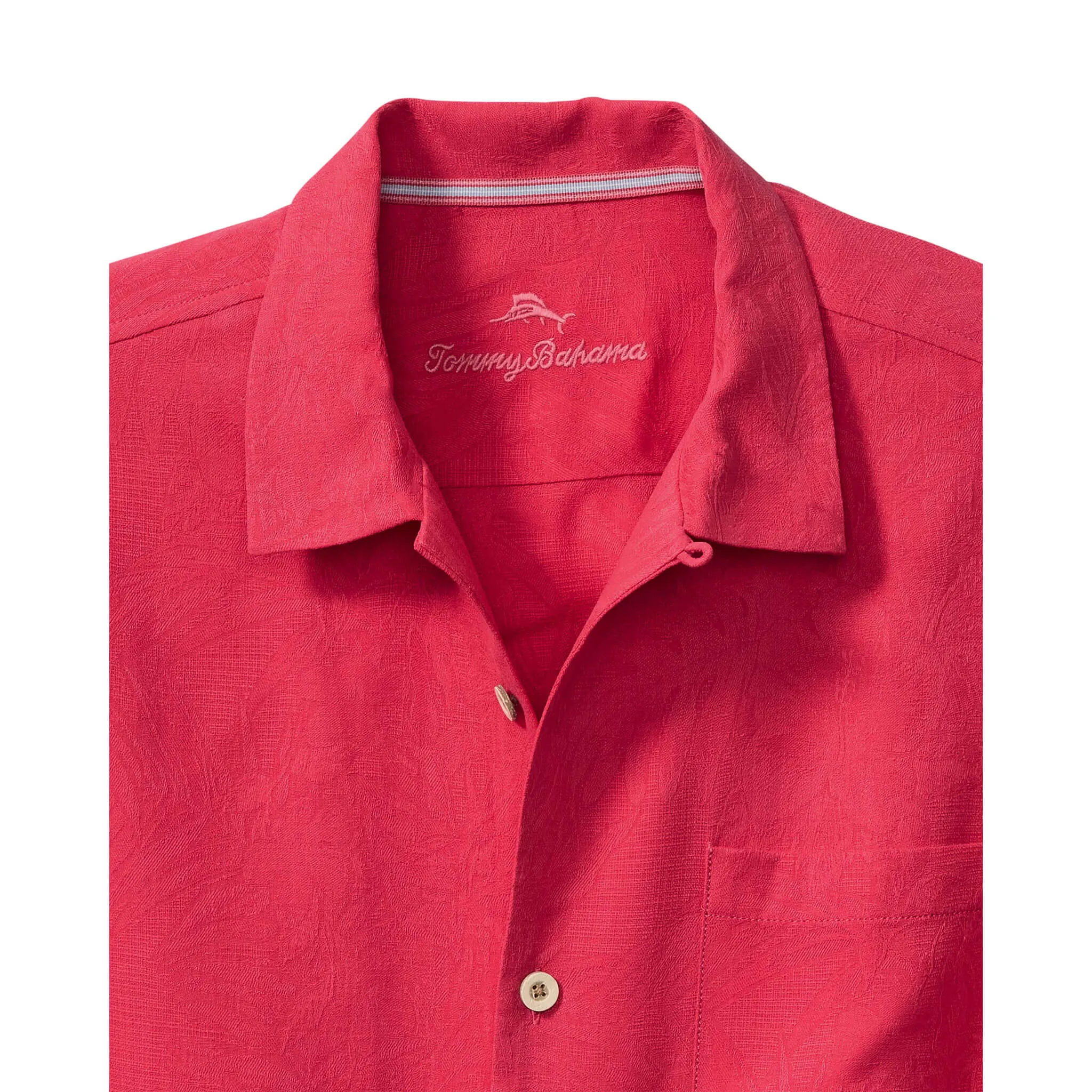 Tommy Bahama Men's Tropic Isles Silk Camp Shirt - Raspberry Wine Mens Tommy Bahama