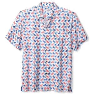 Tommy Bahama Men's Veracruz Cay Flamingo Mingle Camp Shirt - White Tommy Bahama Clothing