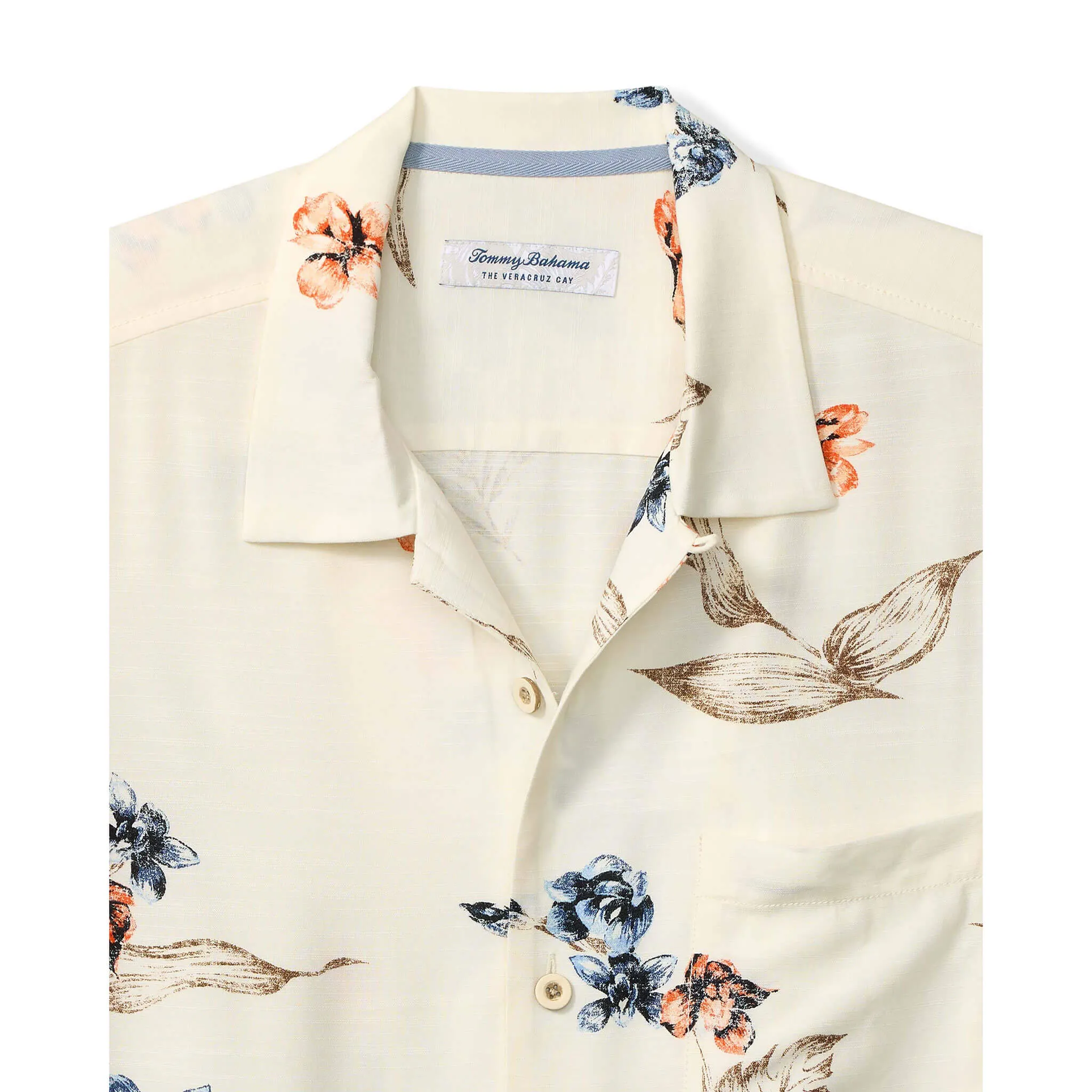 Tommy Bahama Men's Veracruz Cay Vintage Flora Camp Shirt - Vanilla Ice Tommy Bahama Clothing