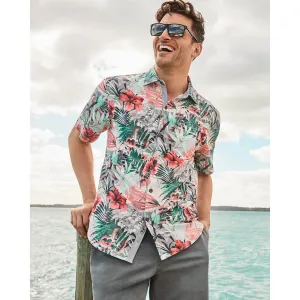 Tommy Bahama Mojito Bay Electric Blooms Camp Shirt - Summer Grey Tommy Bahama Clothing