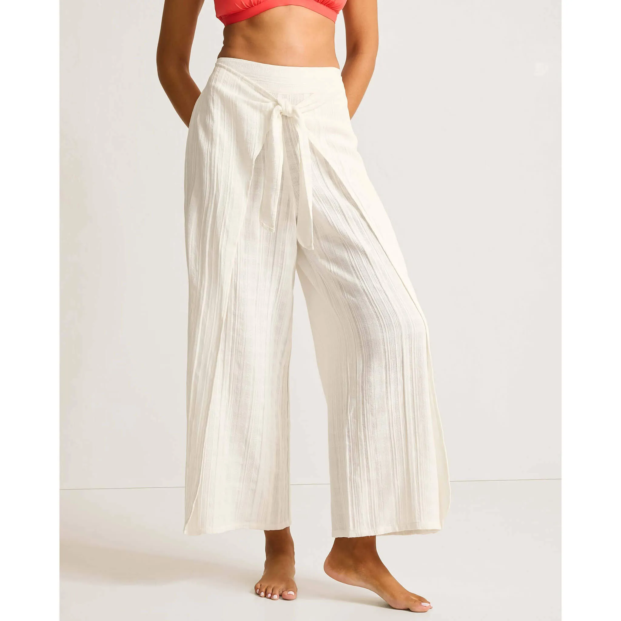 Tommy Bahama Mykonos Textured Sarong Pant Cover Up - Coconut Tommy Bahama Clothing
