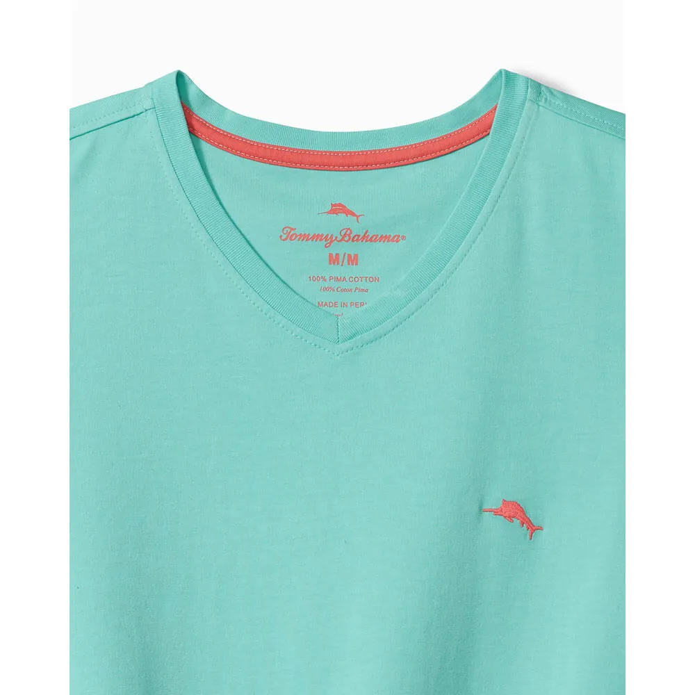 Tommy Bahama New Bali Skyline V-Neck T-Shirt - Blue Swell Mens Tommy Bahama