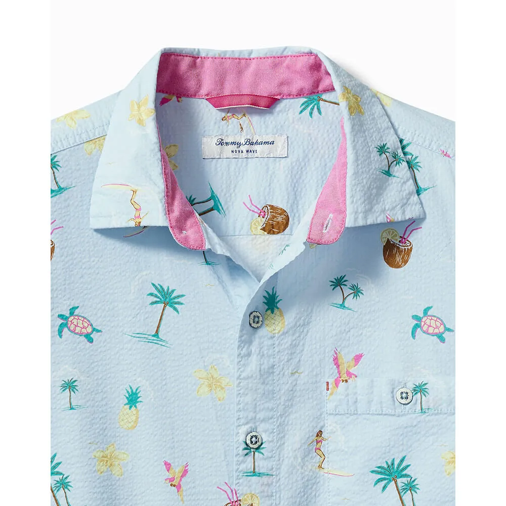 Tommy Bahama Nova Wave Surfs Up Camp Shirt - Dew Drop Tommy Bahama Clothing