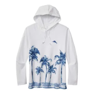 Tommy Bahama Palm Break Lux Hoodie Long Sleeve T-Shirt - White Mens Tommy Bahama