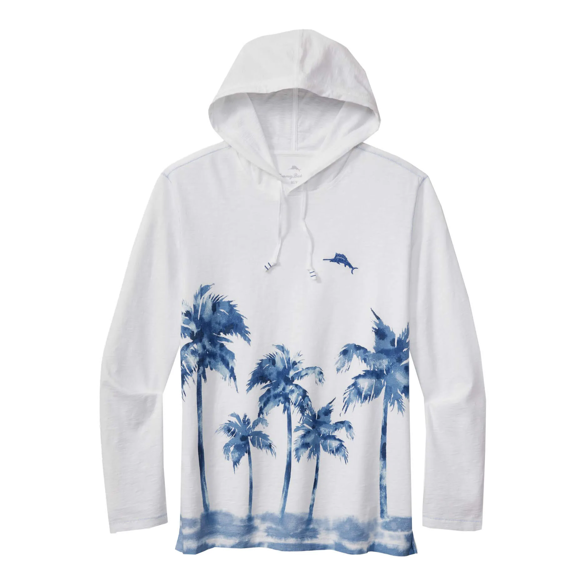 Tommy Bahama Palm Break Lux Hoodie Long Sleeve T-Shirt - White Mens Tommy Bahama