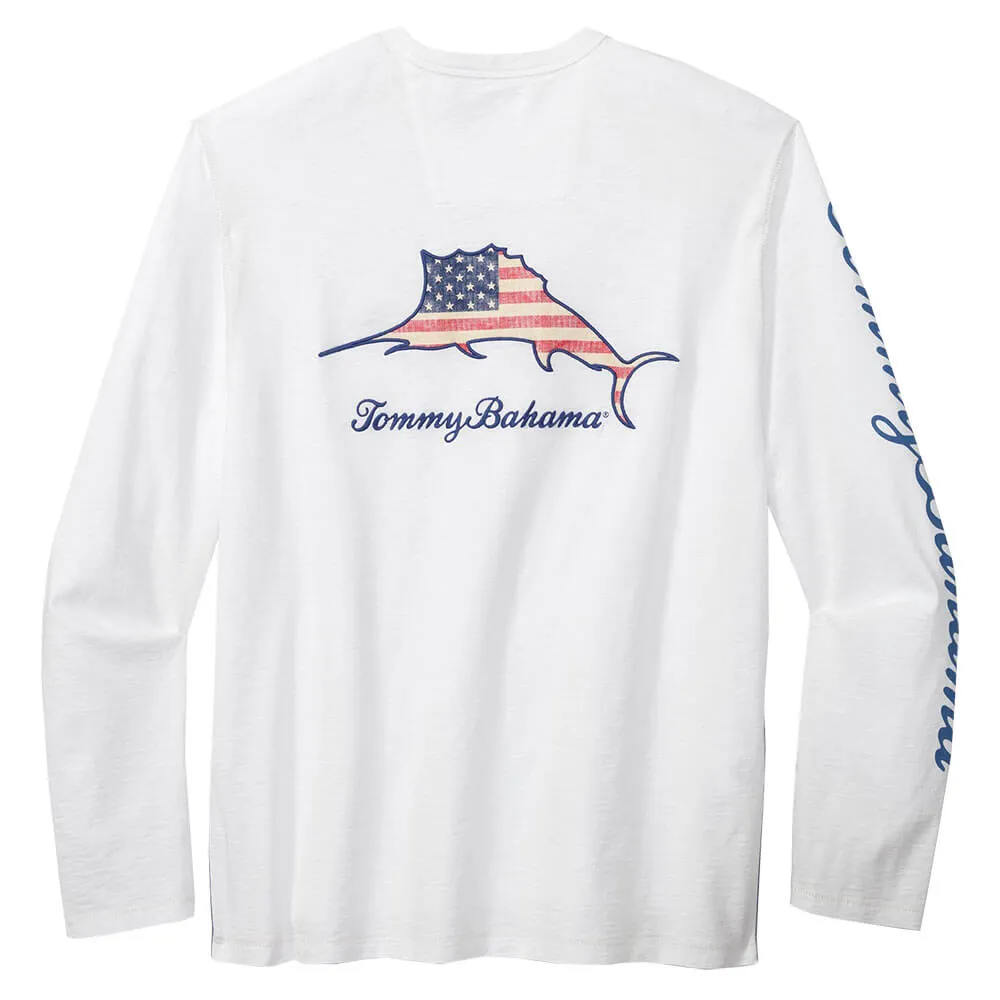 Tommy Bahama Patriotic Billboard Lux Long Sleeve T-Shirt - White Tommy Bahama Clothing
