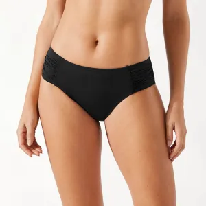 Tommy Bahama Pearl High Waist Side Shirred Bikini Bottom - Black Tommy Bahama Clothing