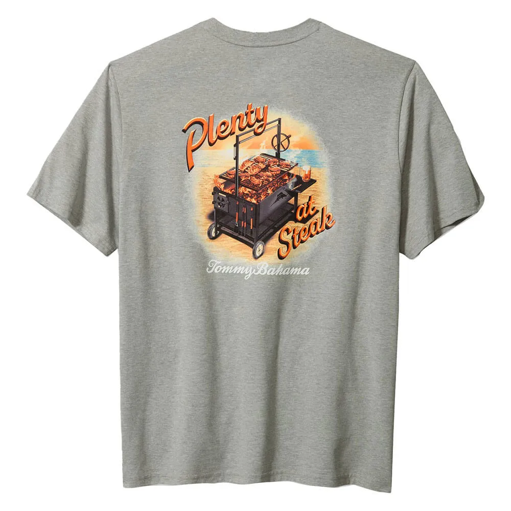 Tommy Bahama Plenty At Steak T-Shirt - Grey Heather Mens Tommy Bahama