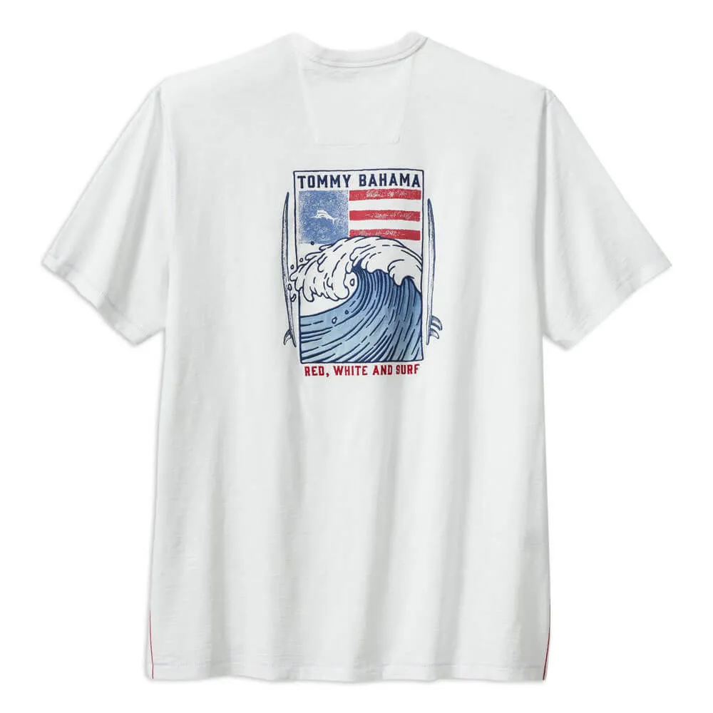 Tommy Bahama Red White Surf Lux Tee T-Shirt - White Tommy Bahama Clothing