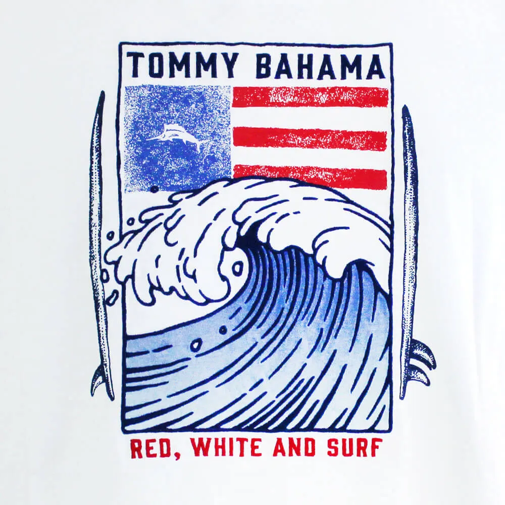 Tommy Bahama Red White Surf Lux Tee T-Shirt - White Tommy Bahama Clothing