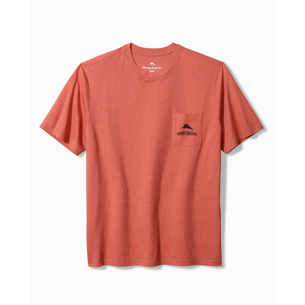 Tommy Bahama Sandsquatch Pocket T-Shirt - Red Ginger Heather Mens Tommy Bahama