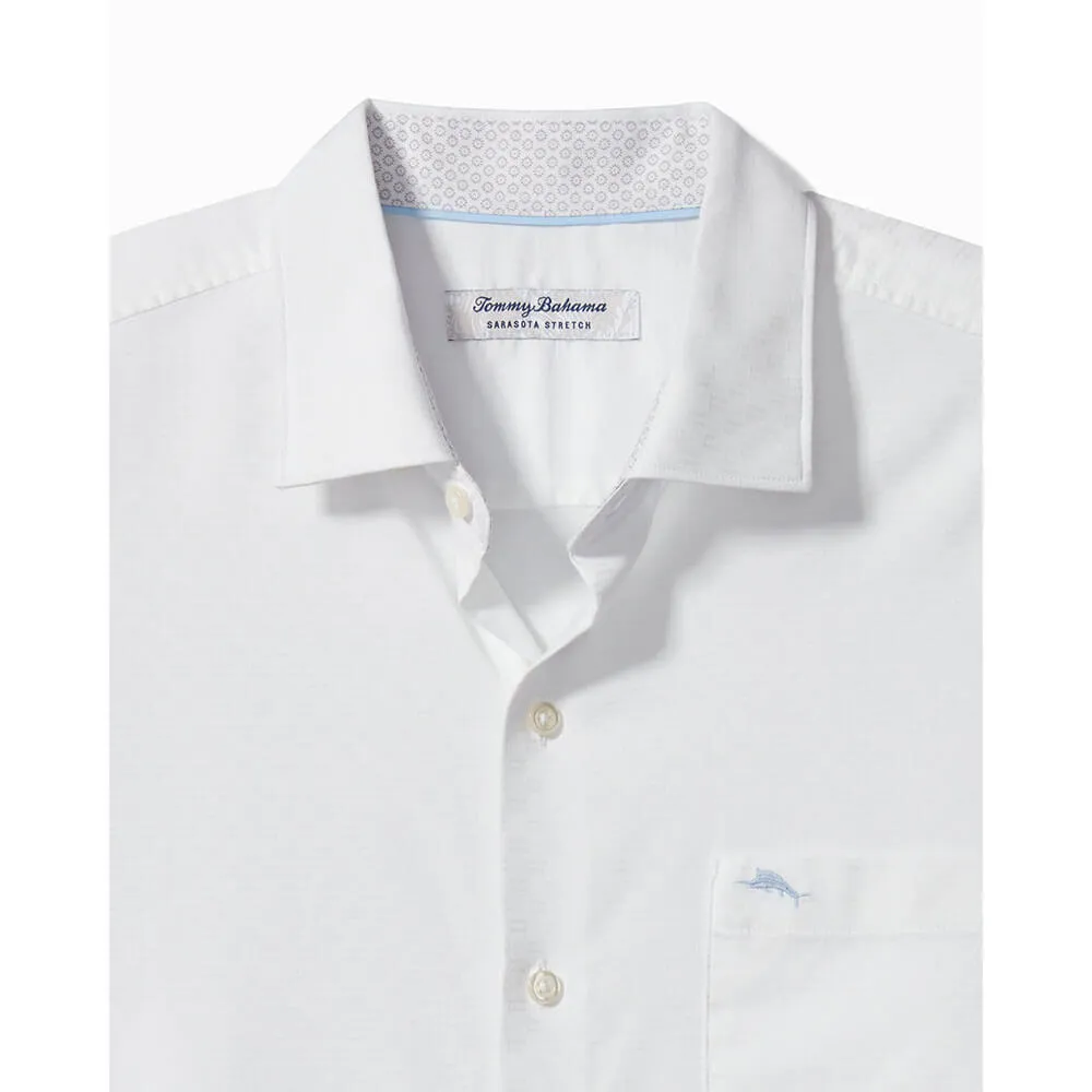 Tommy Bahama Sarasota Strtch Ventura Stripe Sport Shirt - White Tommy Bahama Clothing