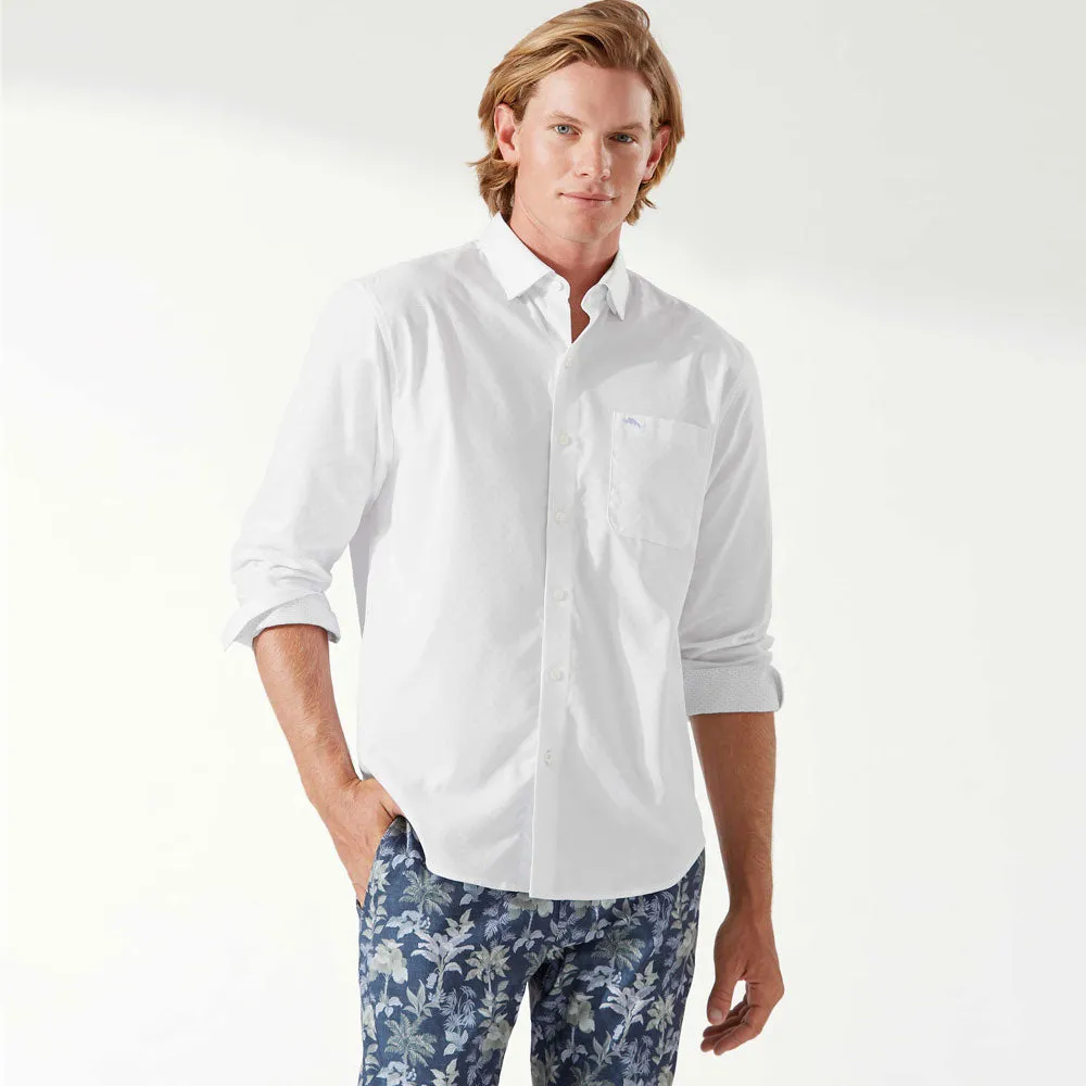 Tommy Bahama Sarasota Strtch Ventura Stripe Sport Shirt - White Tommy Bahama Clothing