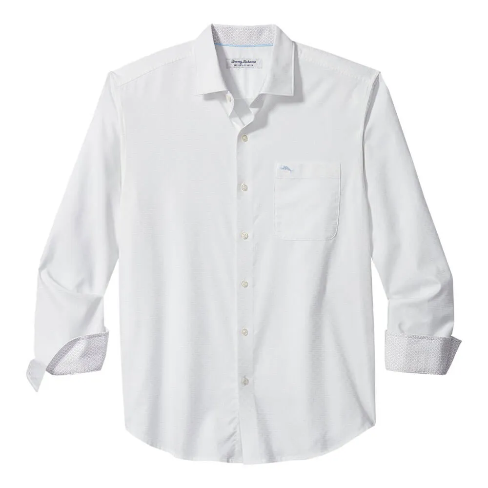 Tommy Bahama Sarasota Strtch Ventura Stripe Sport Shirt - White Tommy Bahama Clothing