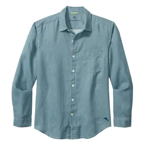 Tommy Bahama Sea Glass Breezer Long Sleeve Linen Shirt - Blue Ash Tommy Bahama Clothing