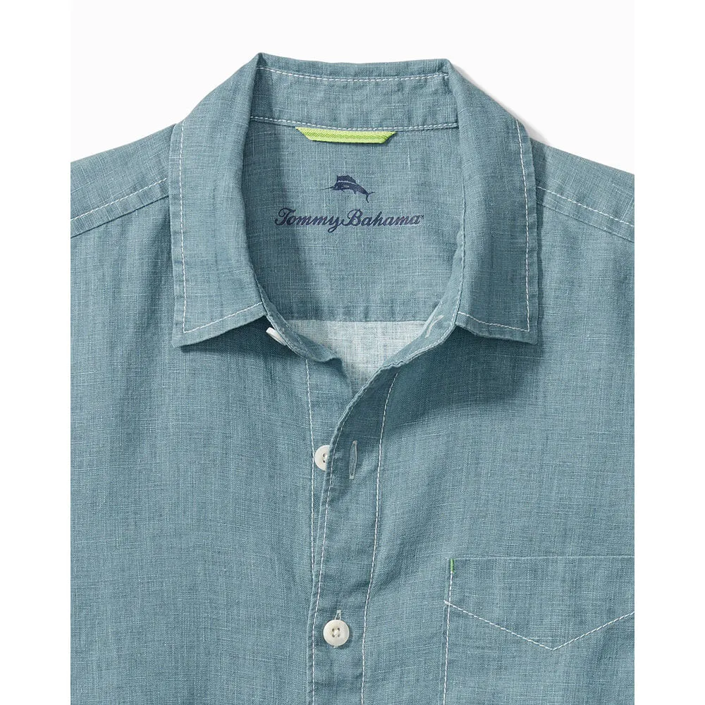 Tommy Bahama Sea Glass Breezer Long Sleeve Linen Shirt - Blue Ash Tommy Bahama Clothing