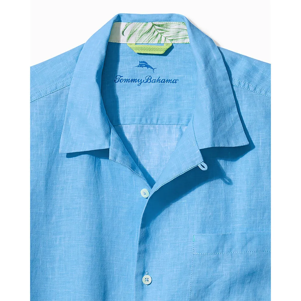 Tommy Bahama Sea Glass Linen Short Sleeve Camp Shirt - Blue Yonder Tommy Bahama Clothing