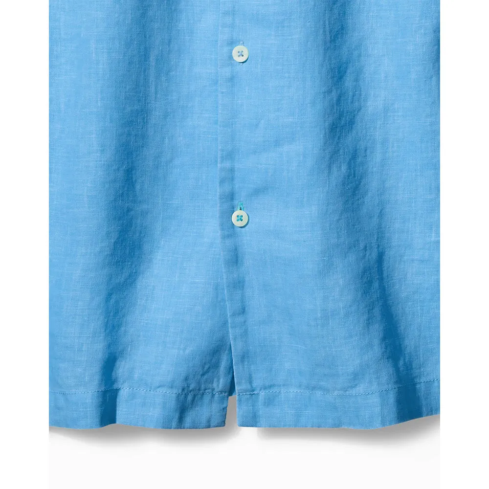 Tommy Bahama Sea Glass Linen Short Sleeve Camp Shirt - Blue Yonder Tommy Bahama Clothing